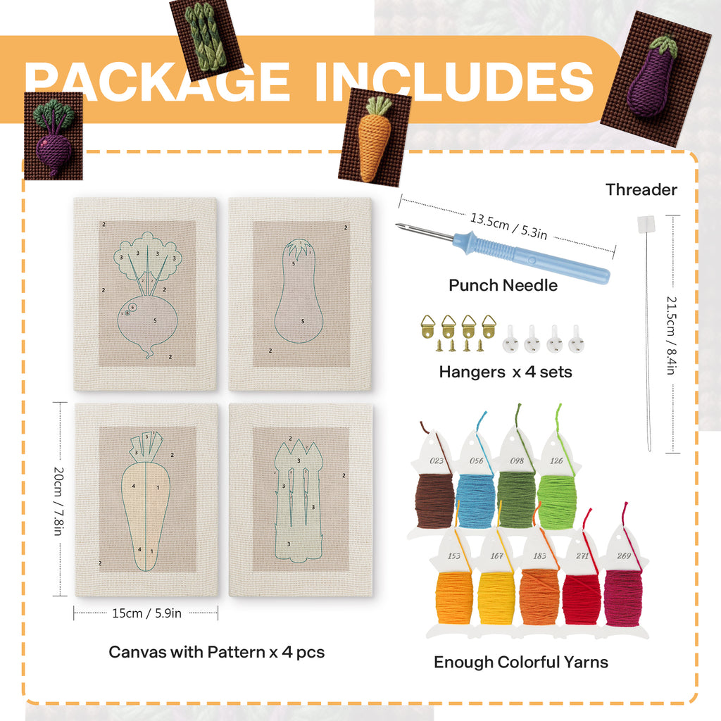 Fruits & Vegetables 10 | Mini Punch Needle Kit