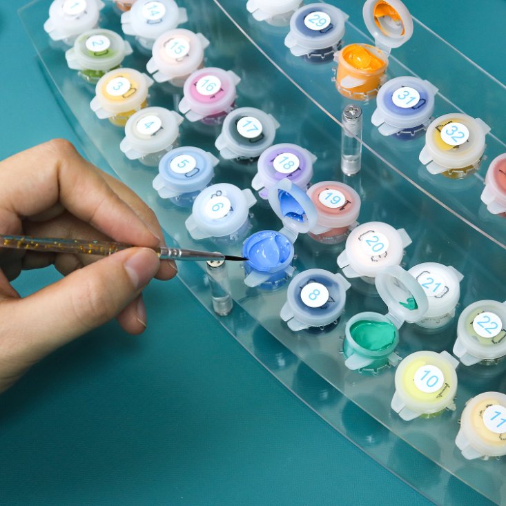 Paint & Brush Holder for Paint by Numbers