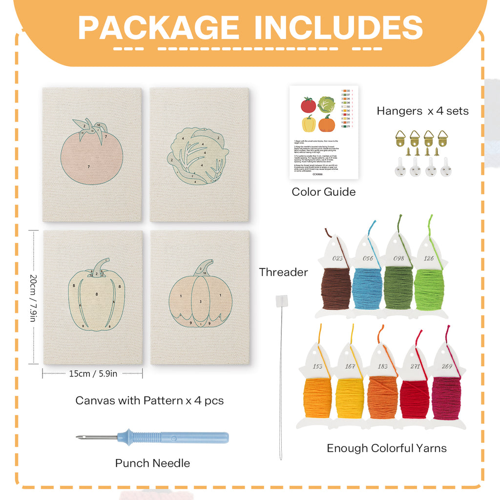 Fruits & Vegetables 2 | Mini Punch Needle Kit