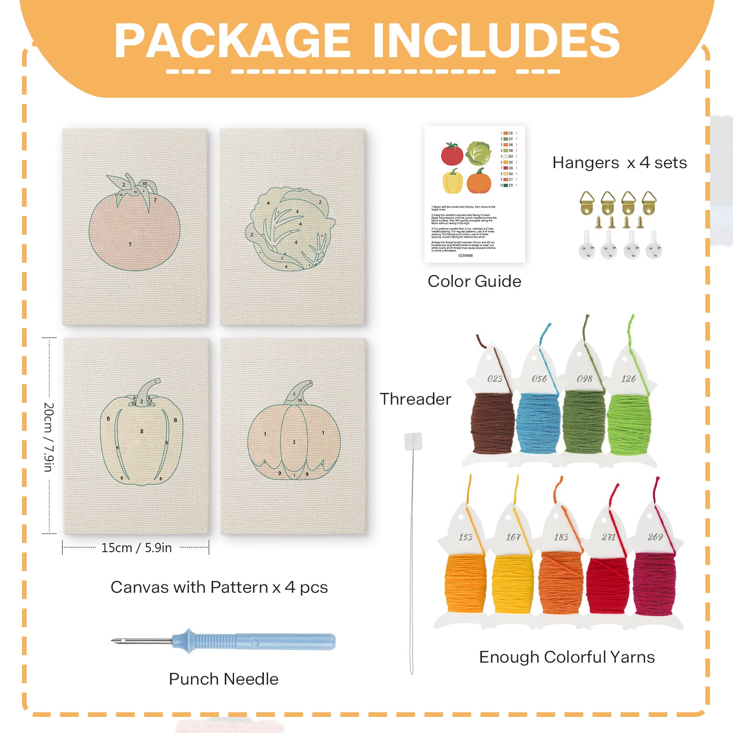 Fruits & Vegetables 2 | Mini Punch Needle Kit