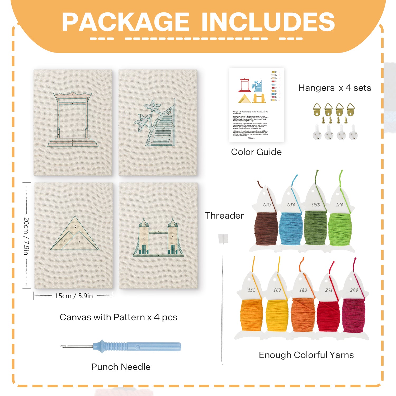 Travel & Landmarks 1 | Mini Punch Needle Kit