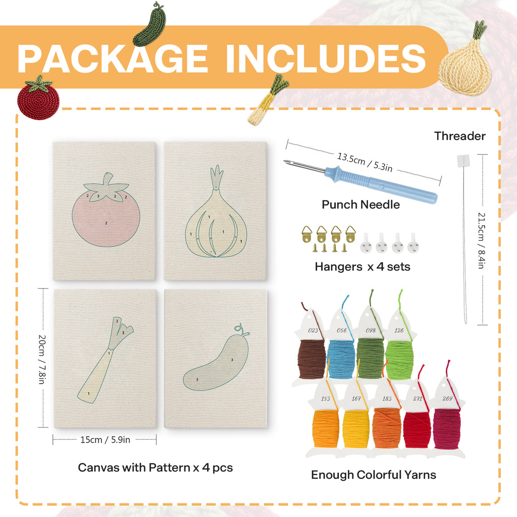 Fruits & Vegetables 16 | Mini Punch Needle Kit