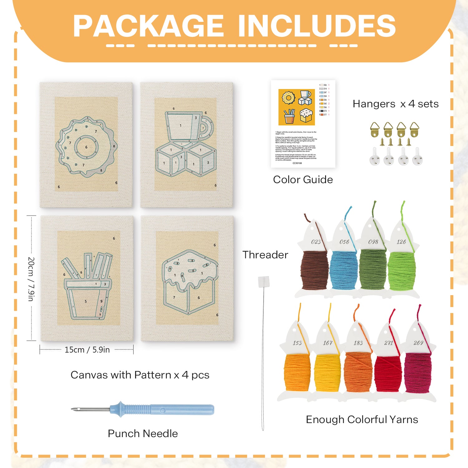Snacks & Desserts 25 | Mini Punch Needle Kit