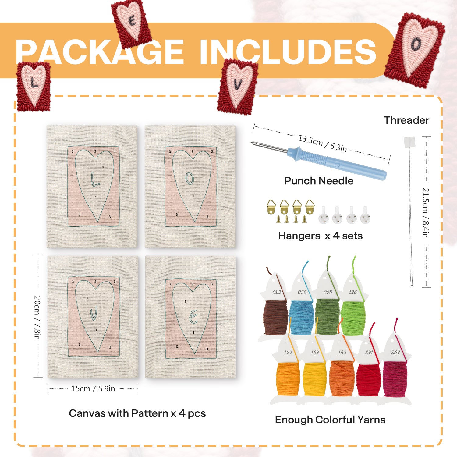 Love & Valentine 1 | Mini Punch Needle Kit