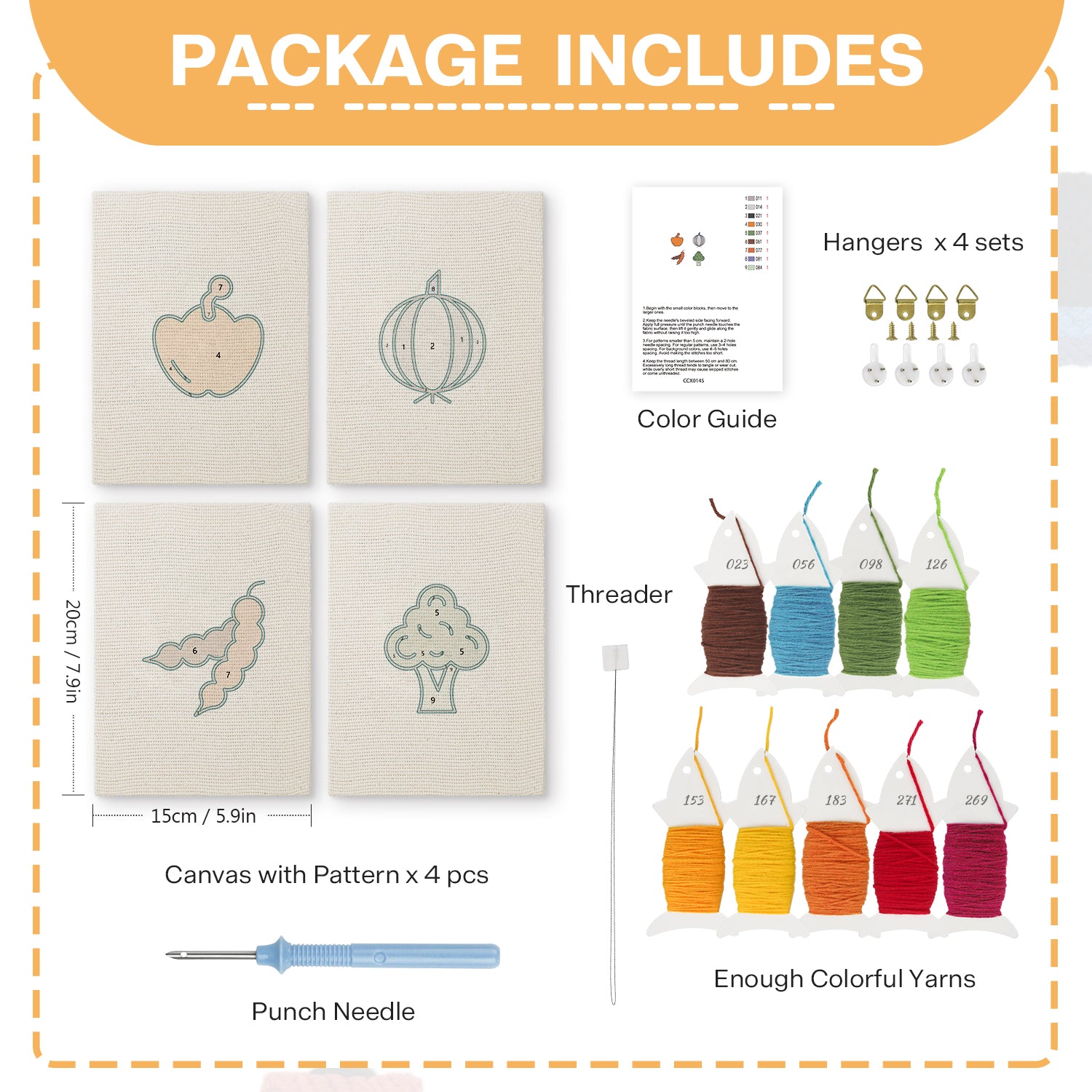 Fruits & Vegetables 6 | Mini Punch Needle Kit