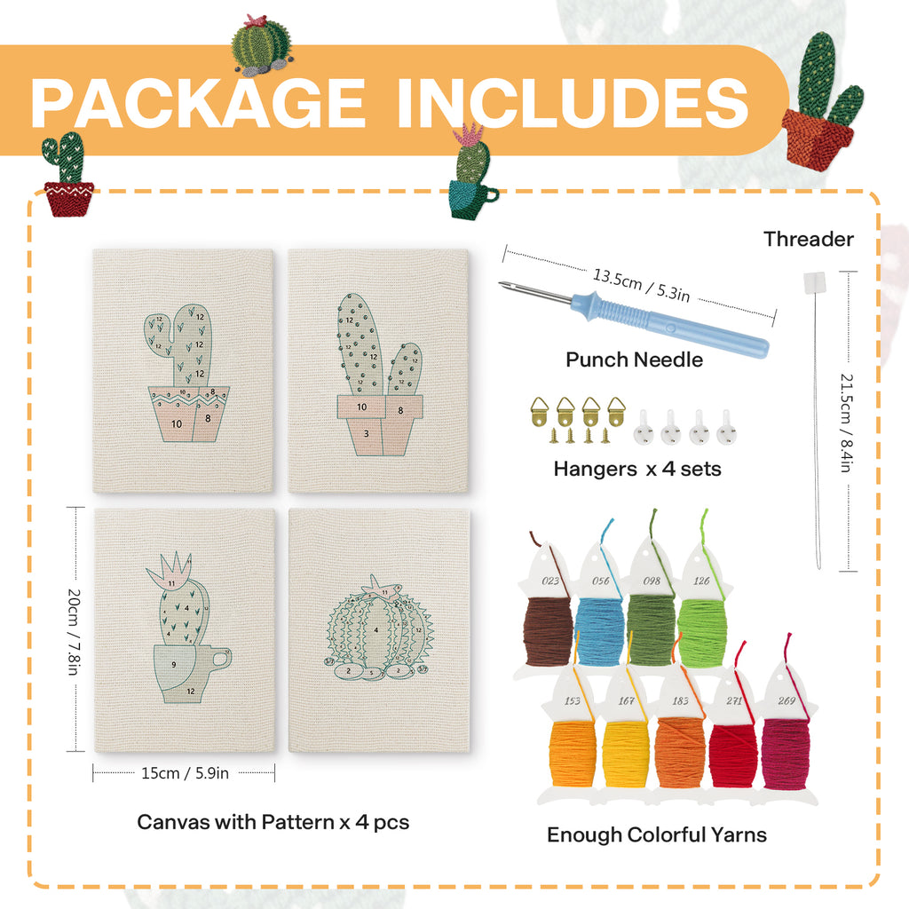 Cactus & Succulents 9 | Mini Punch Needle Kit