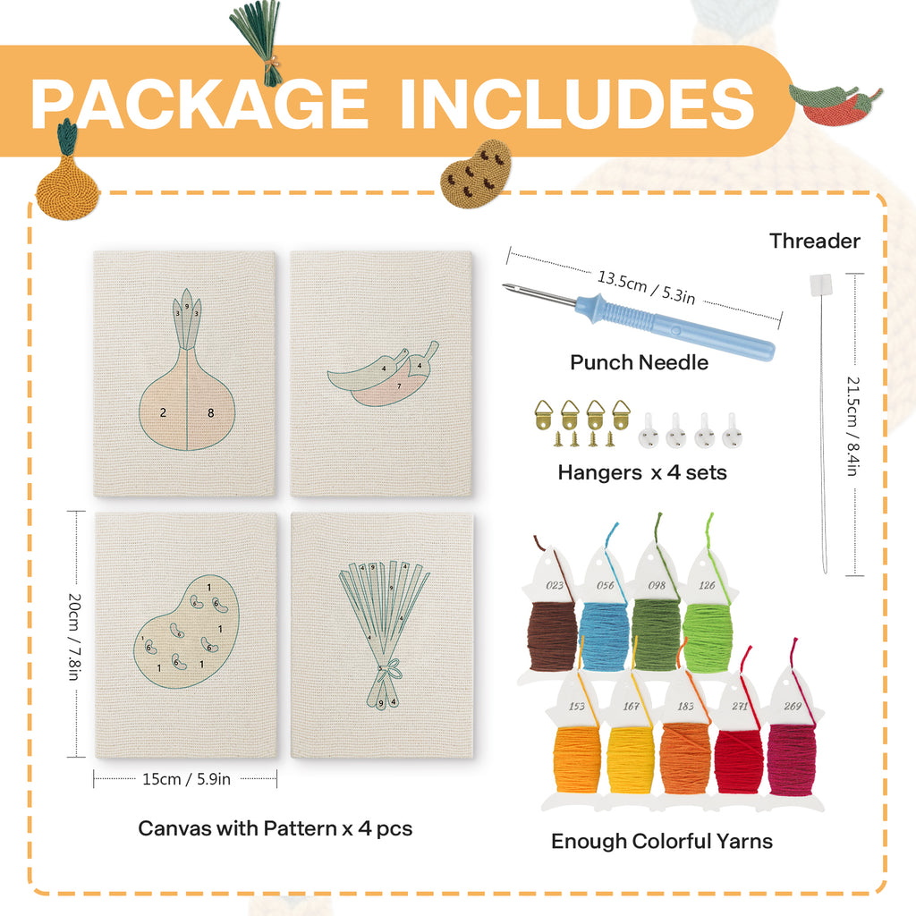 Fruits & Vegetables 21 | Mini Punch Needle Kit