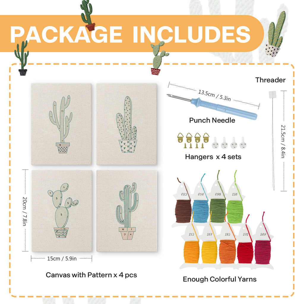 Cactus & Succulents 8 | Mini Punch Needle Kit