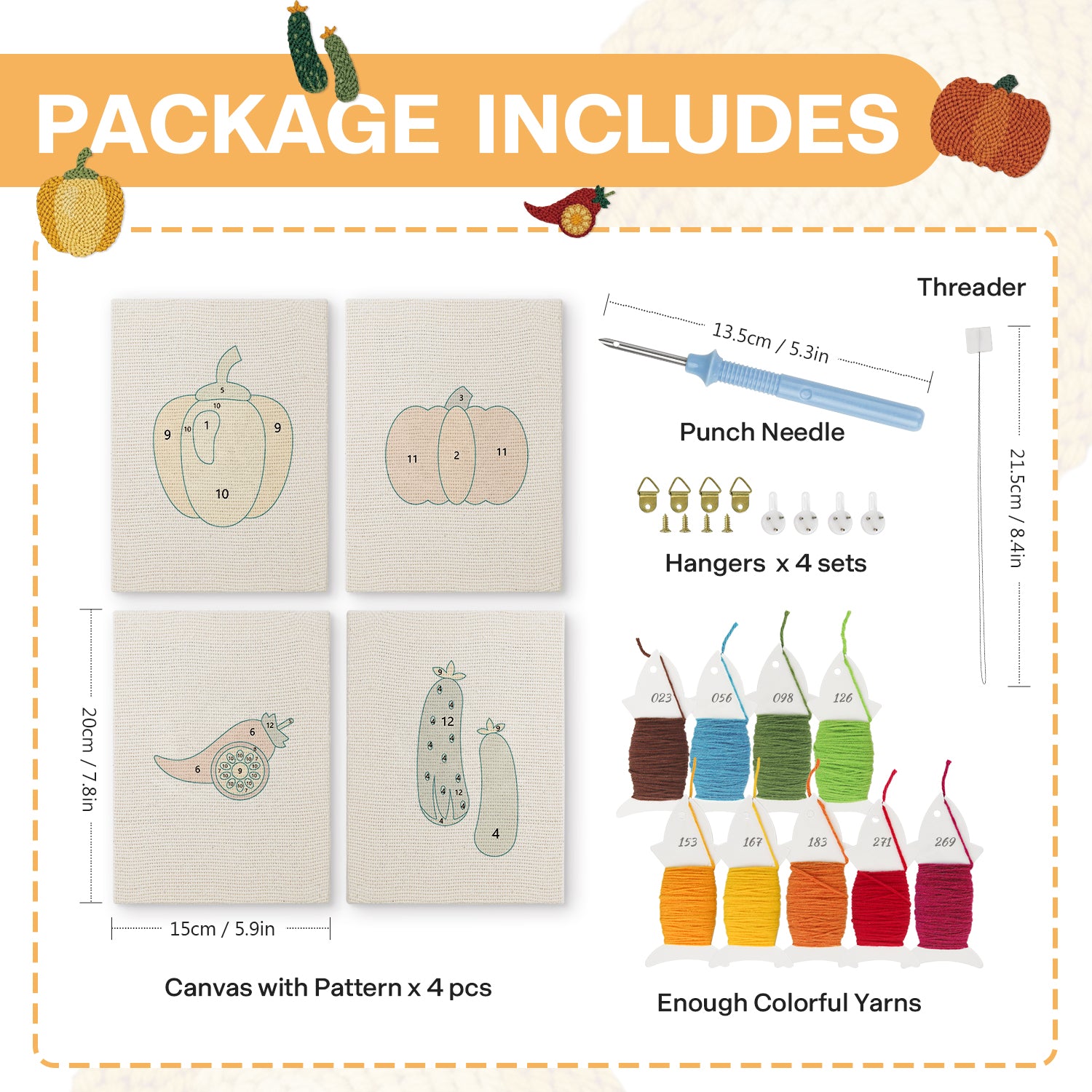 Fruits & Vegetables 22 | Mini Punch Needle Kit