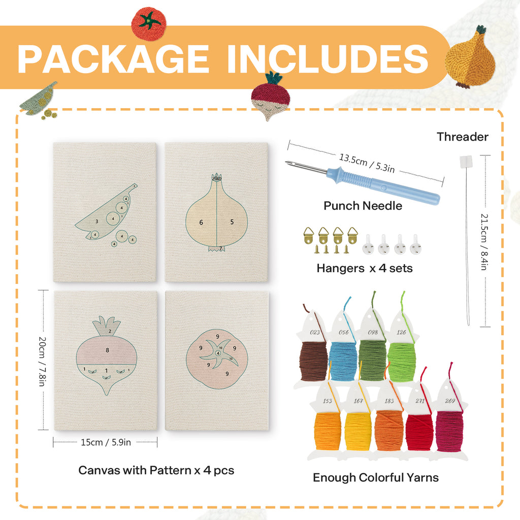 Fruits & Vegetables 24 | Mini Punch Needle Kit