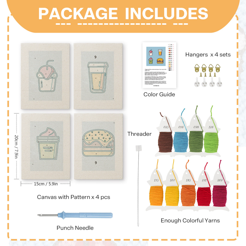 Snacks & Desserts 17 | Mini Punch Needle Kit