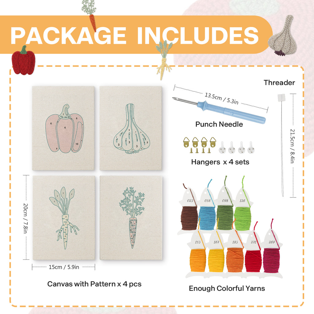 Fruits & Vegetables 40 | Mini Punch Needle Kit