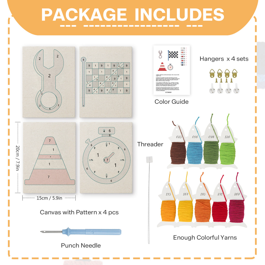 Racing & Tools 1 | Mini Punch Needle Kit