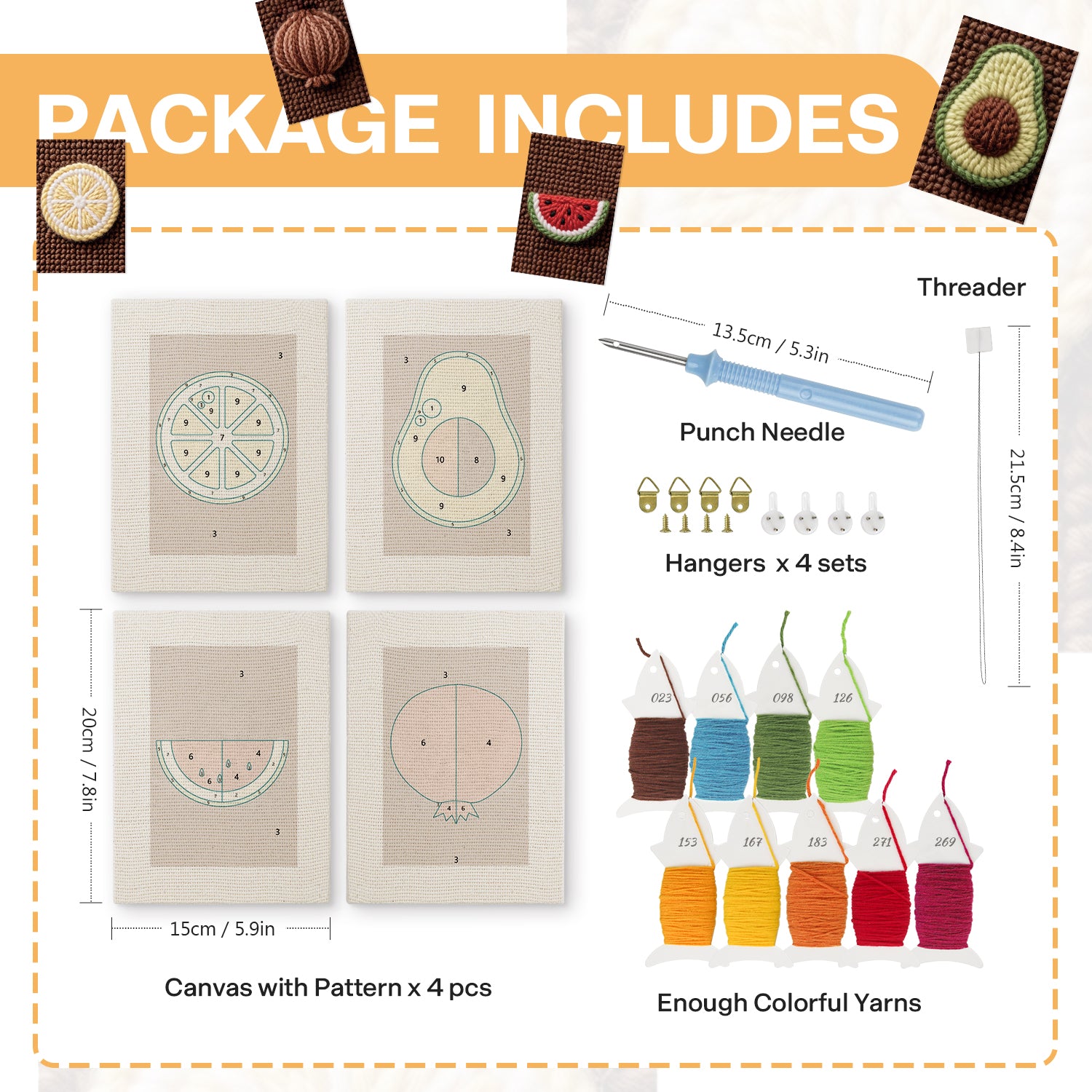 Fruits & Vegetables 11 | Mini Punch Needle Kit