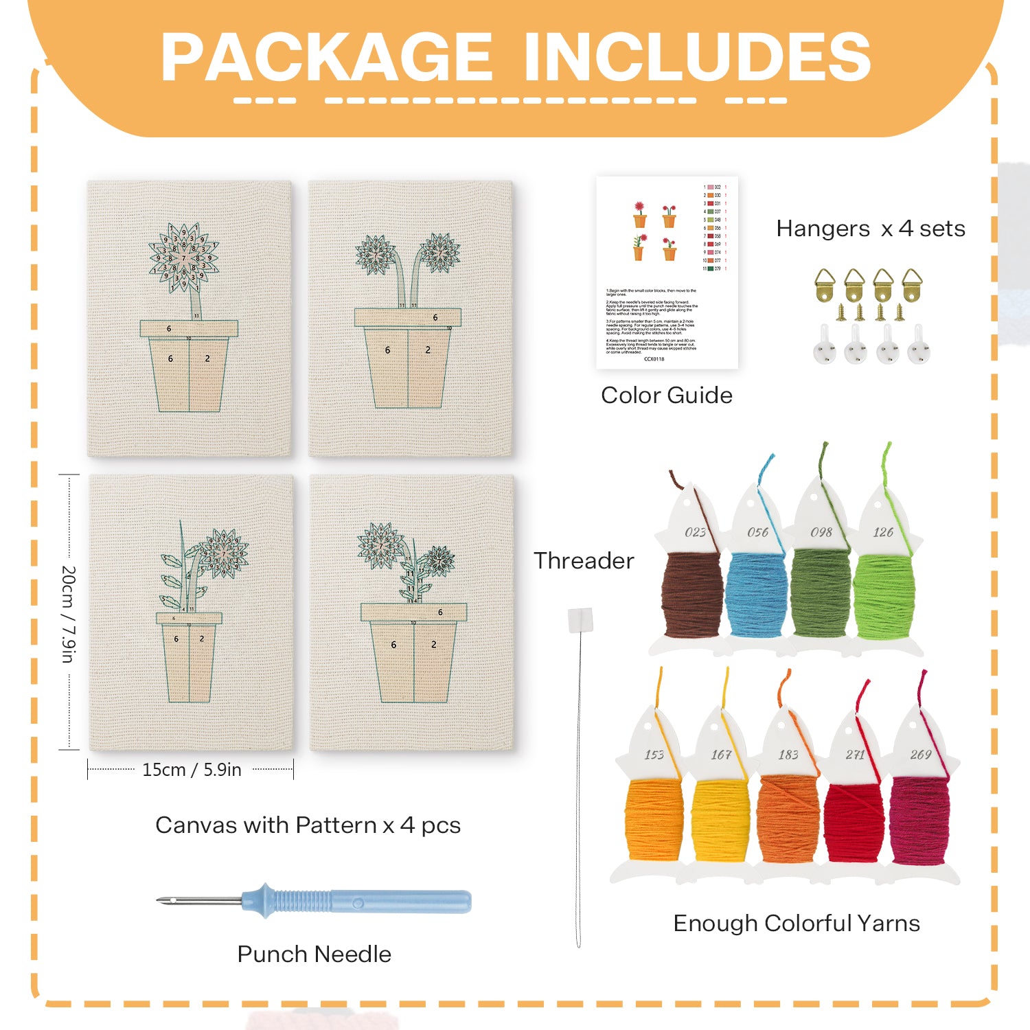 Floral Plants 3 | Mini Punch Needle Kit