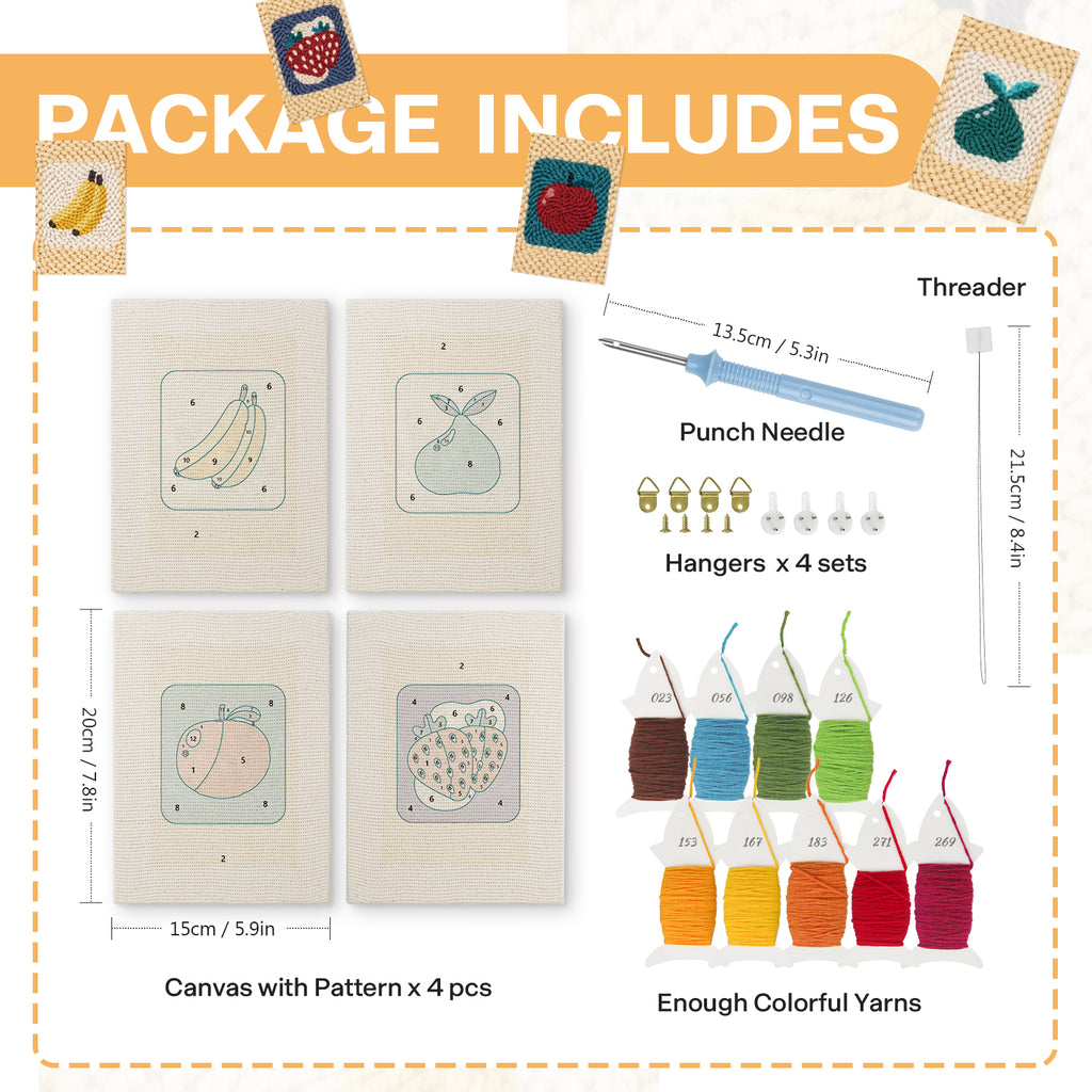 Fruits & Vegetables 34 | Mini Punch Needle Kit
