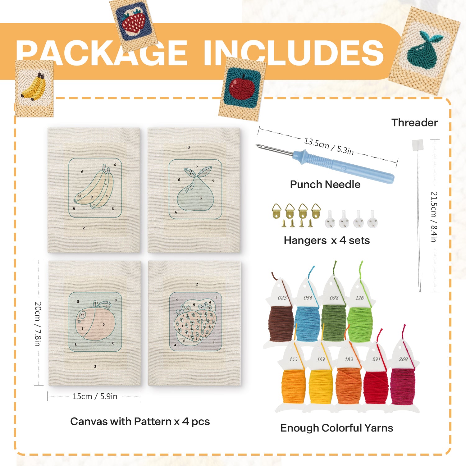 Fruits & Vegetables 34 | Mini Punch Needle Kit