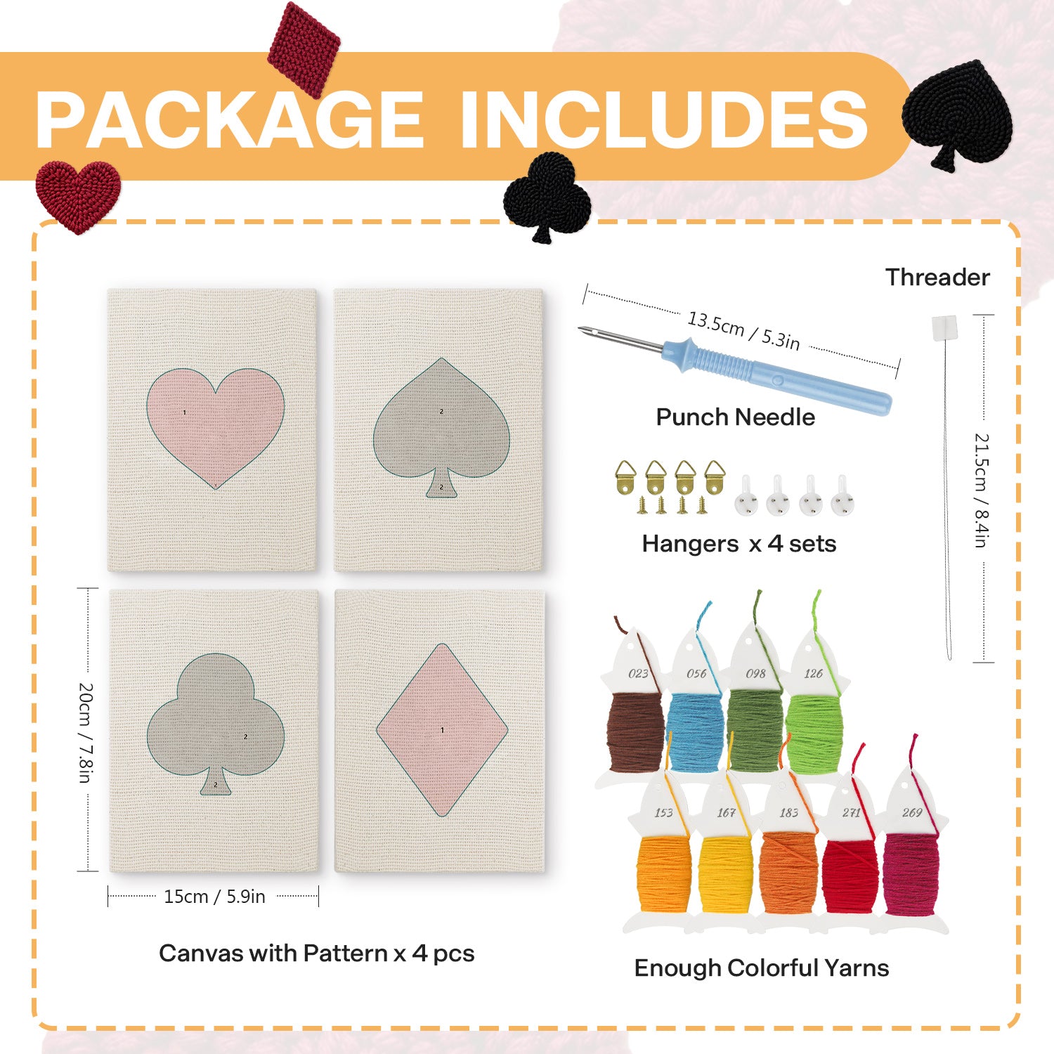 Playing Cards 1 | Mini Punch Needle Kit