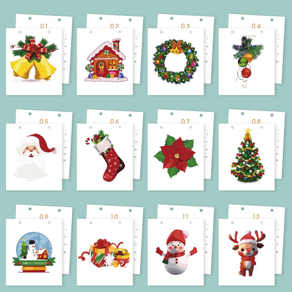 2026 Paint by Numbers desk Calendar | Christmas Edition