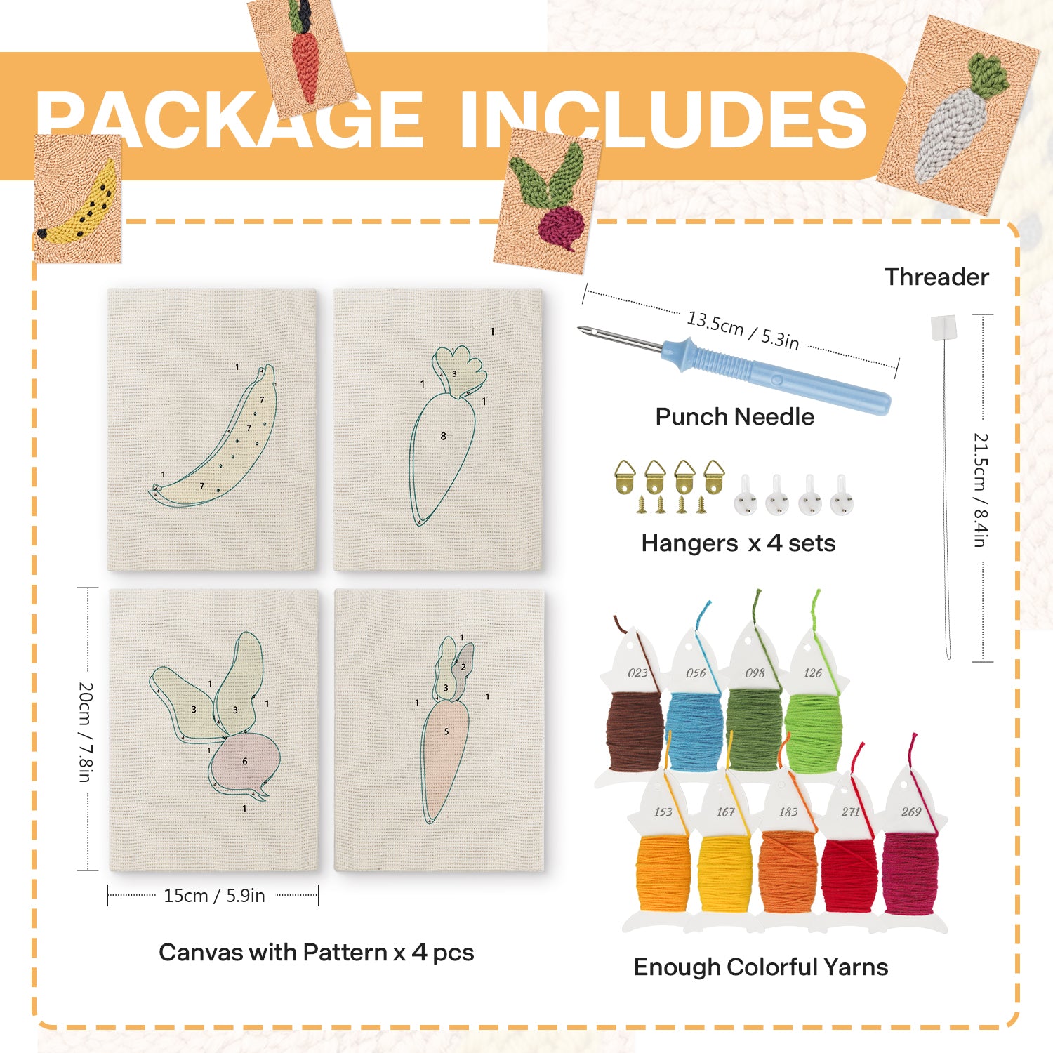Fruits & Vegetables 20 | Mini Punch Needle Kit