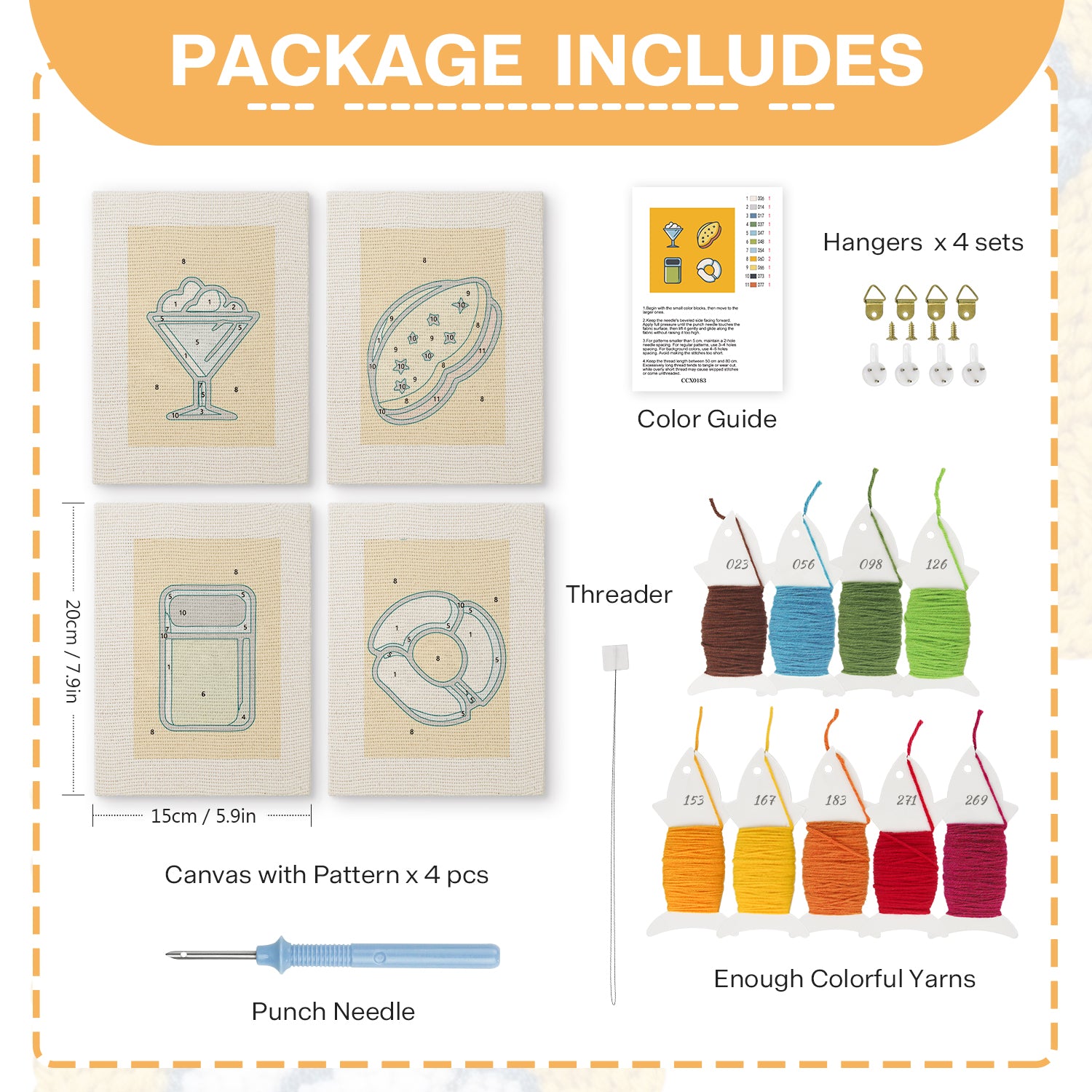 Snacks & Desserts 21 | Mini Punch Needle Kit
