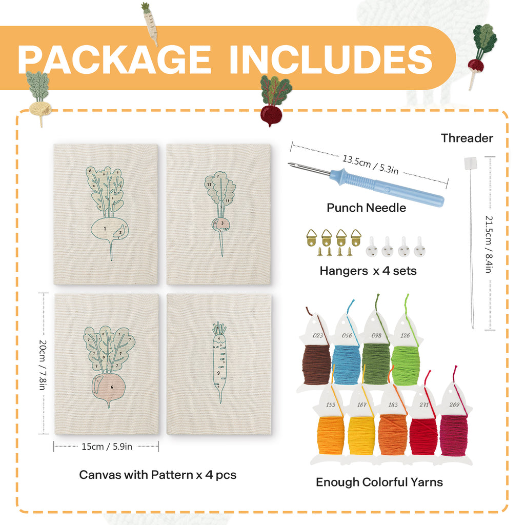 Fruits & Vegetables 39 | Mini Punch Needle Kit