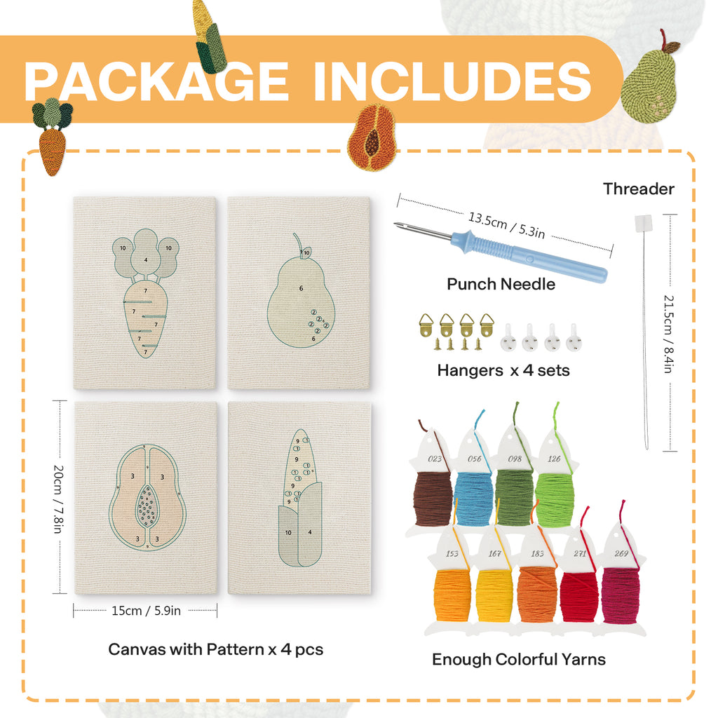 Fruits & Vegetables 31 | Mini Punch Needle Kit