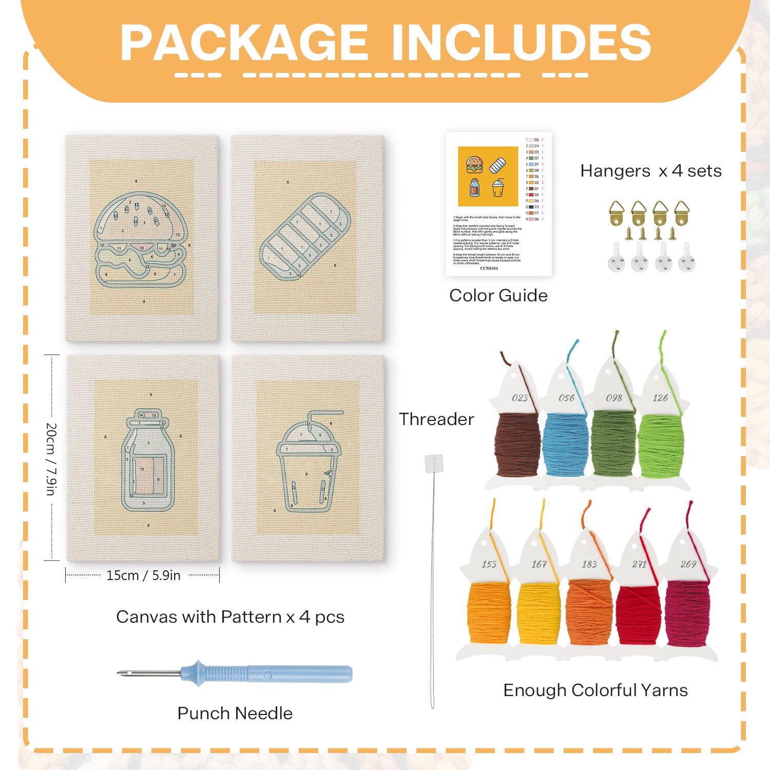 Fast Food 11 | Mini Punch Needle Kit