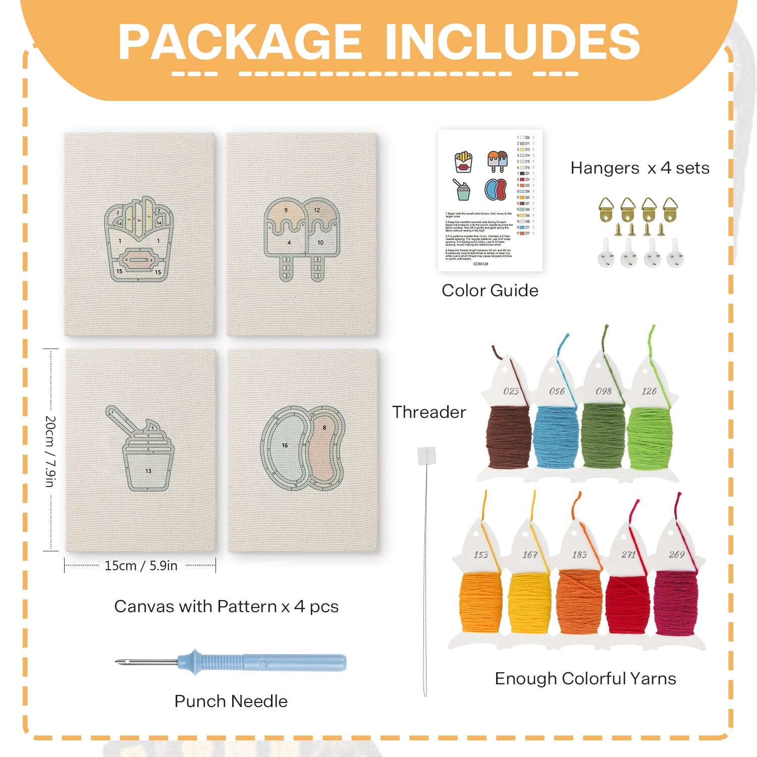 Fast Food 8 | Mini Punch Needle Kit