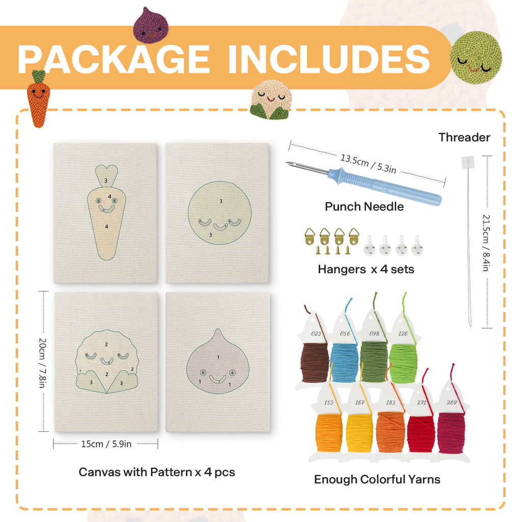 Fruits & Vegetables 33 | Mini Punch Needle Kit