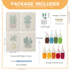 Potted Plants 12 | Mini Punch Needle Kit