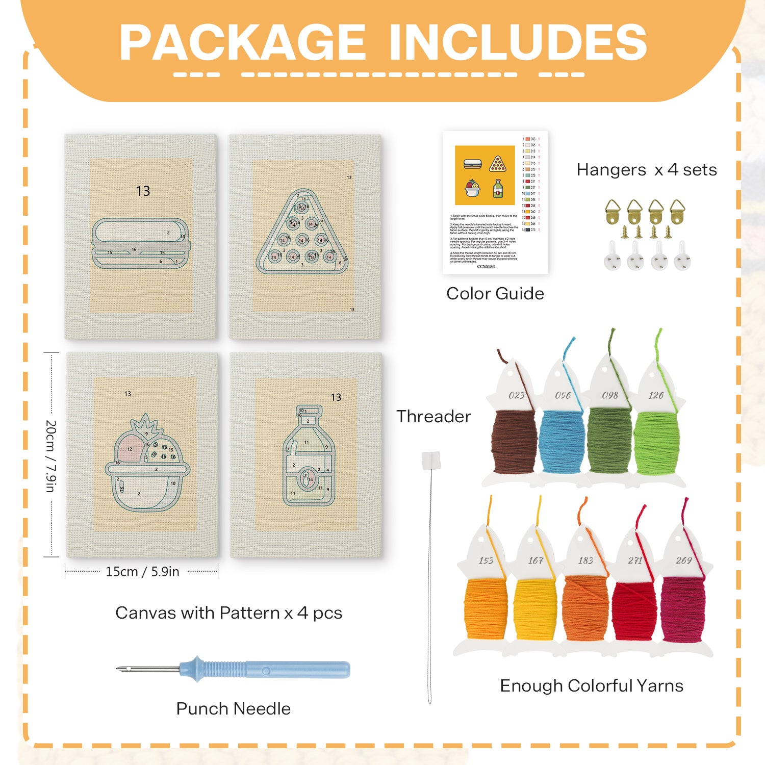 Snacks & Desserts 23 | Mini Punch Needle Kit