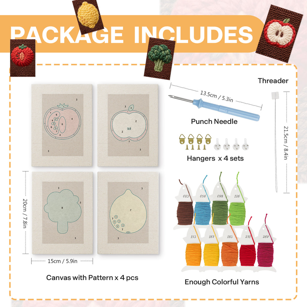 Fruits & Vegetables 17 | Mini Punch Needle Kit