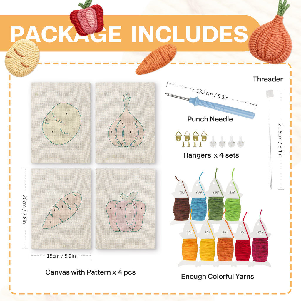 Fruits & Vegetables 15 | Mini Punch Needle Kit