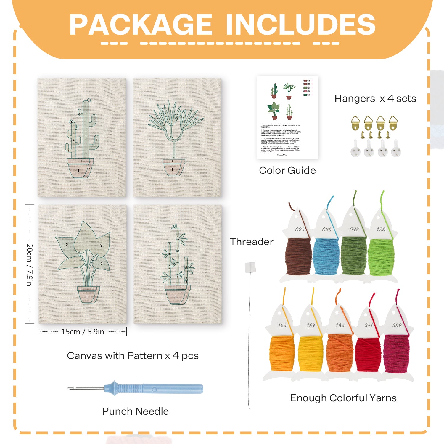 Potted Plants 6 | Mini Punch Needle Kit
