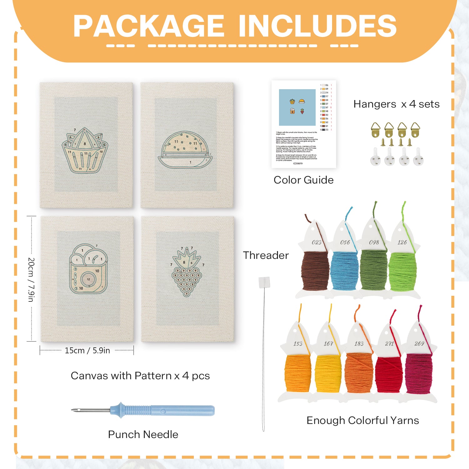 Snacks & Desserts 3 | Mini Punch Needle Kit