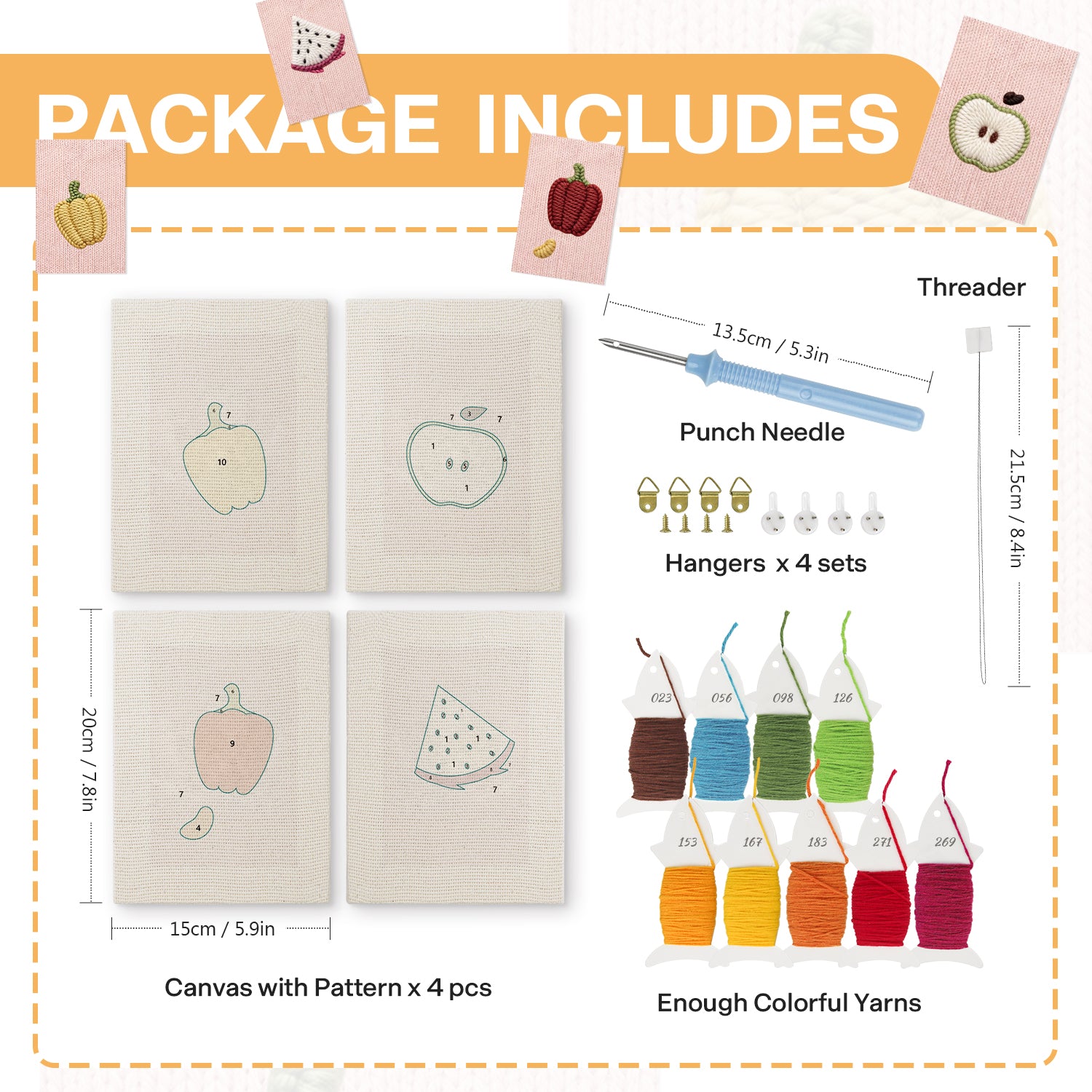 Fruits & Vegetables 19 | Mini Punch Needle Kit