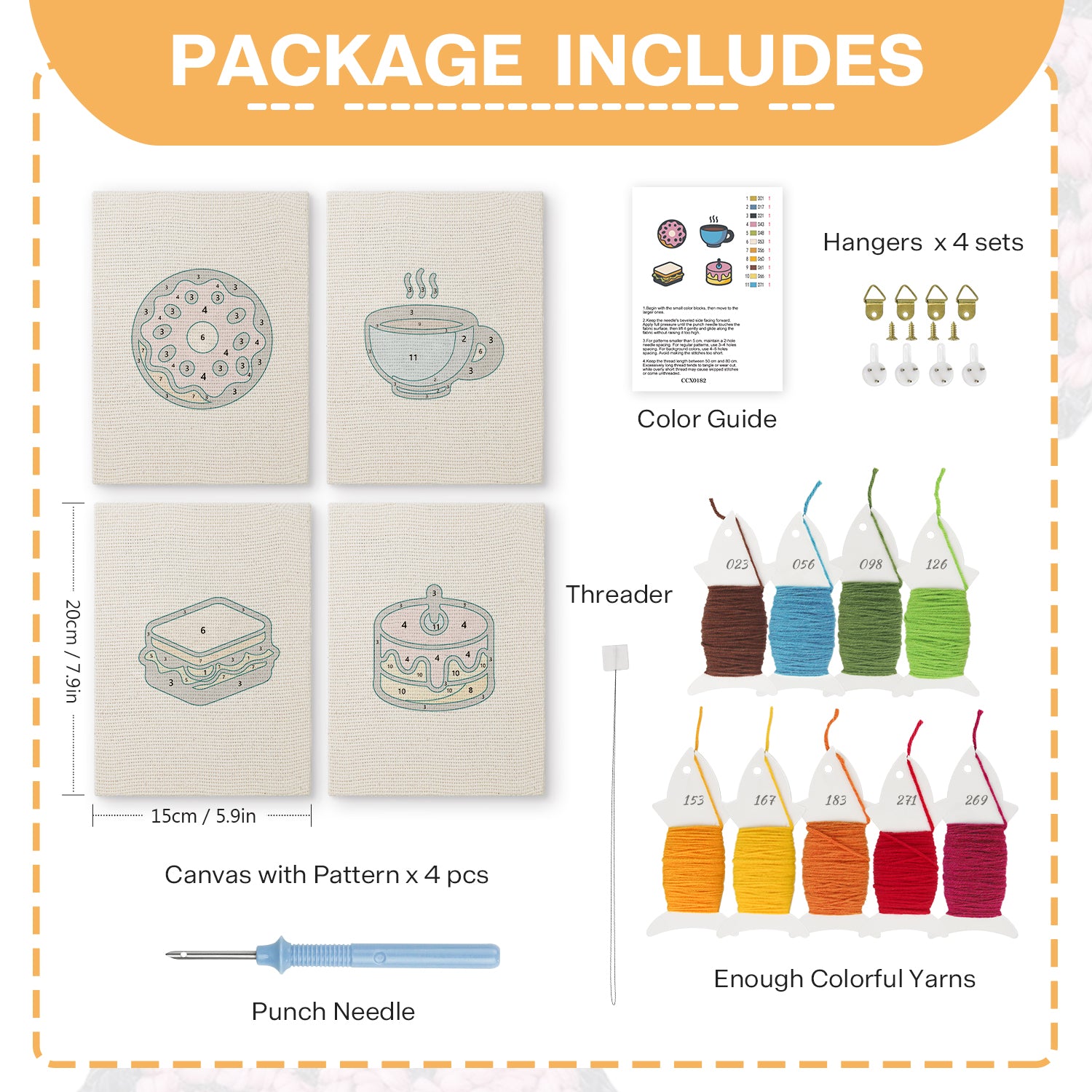 Snacks & Desserts 20 | Mini Punch Needle Kit