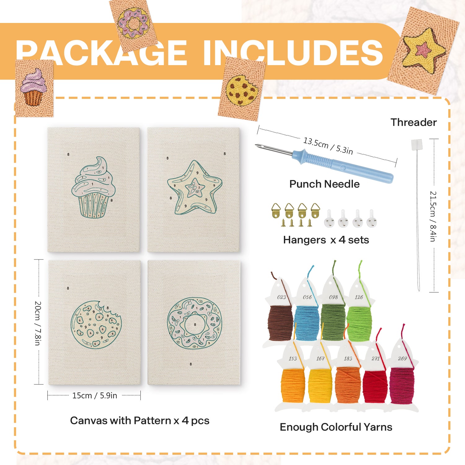 Snacks & Desserts 26 | Mini Punch Needle Kit