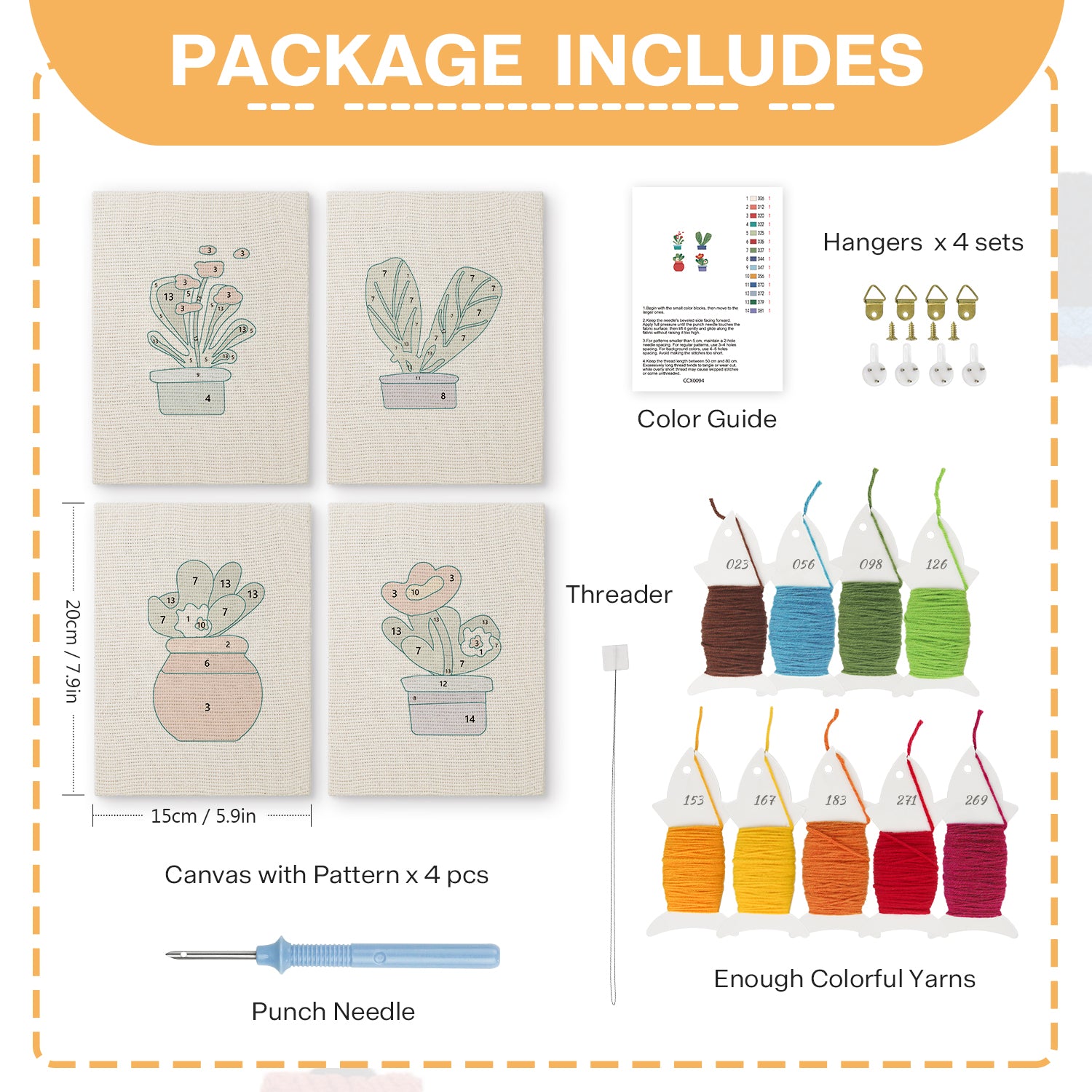 Potted Plants 7 | Mini Punch Needle Kit