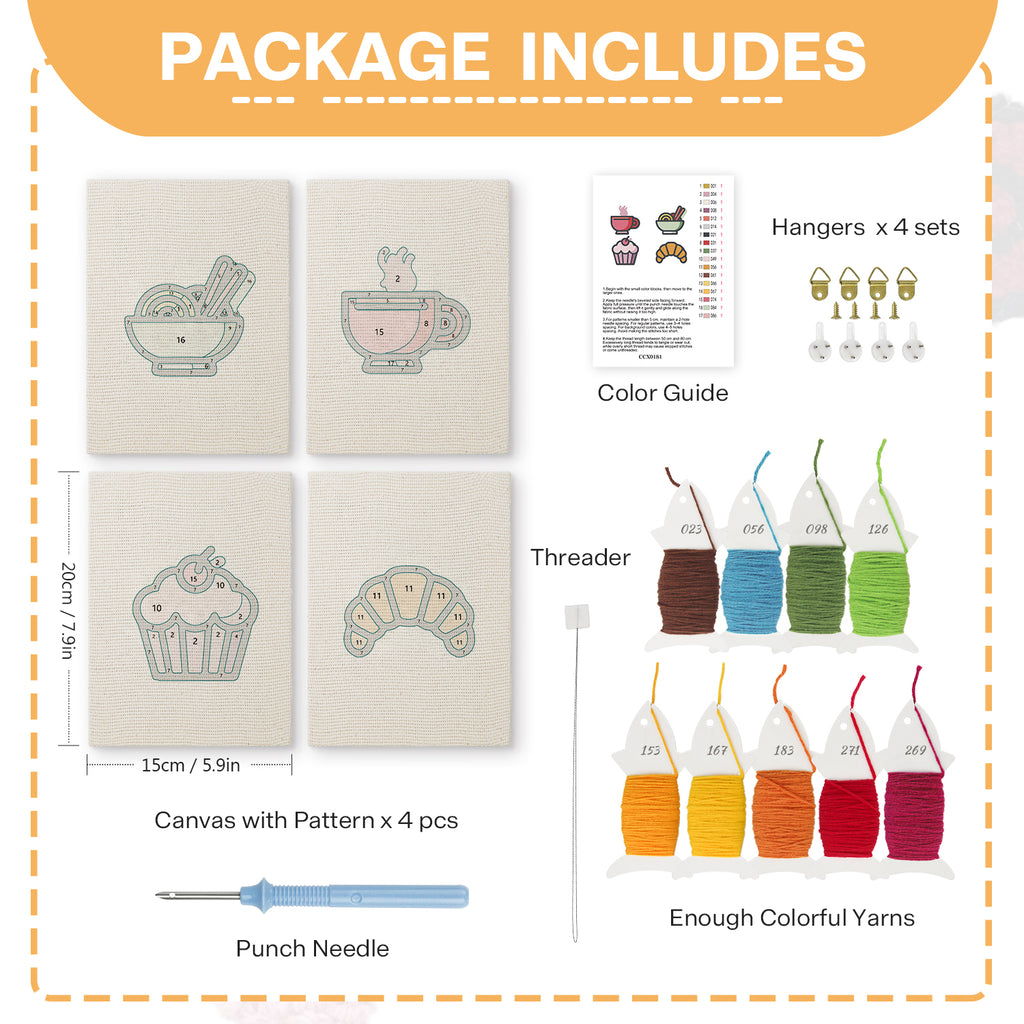 Snacks & Desserts 19 | Mini Punch Needle Kit