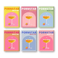 6 Mini Paintings - Passion Fruit Martini Cocktail Set