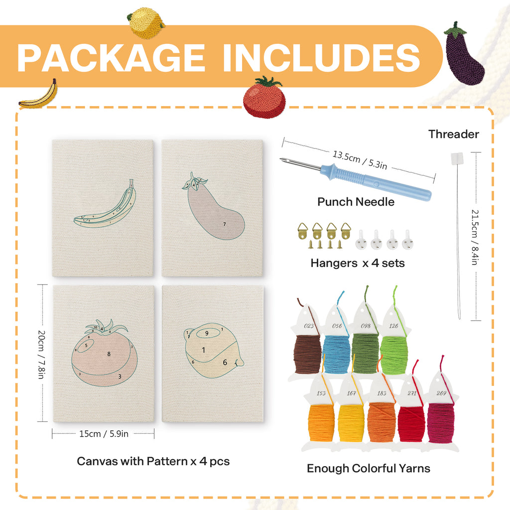 Fruits & Vegetables 25 | Mini Punch Needle Kit