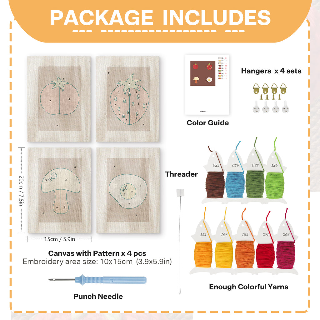 Fruits & Vegetables 9 | Mini Punch Needle Kit