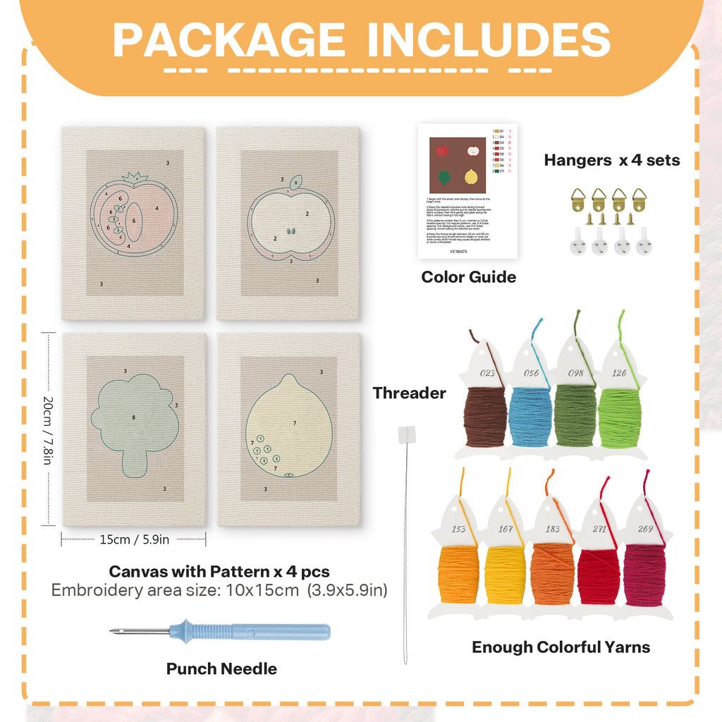 Fruits & Vegetables 17 | Mini Punch Needle Kit