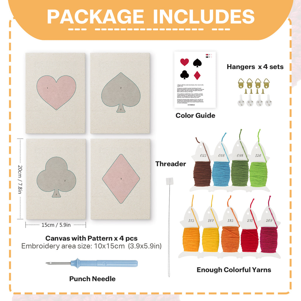 Playing Cards 1 | Mini Punch Needle Kit