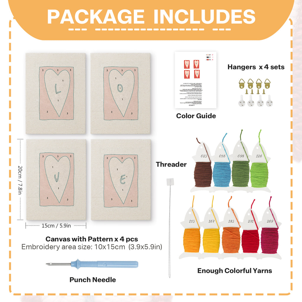 Love & Valentine 1 | Mini Punch Needle Kit