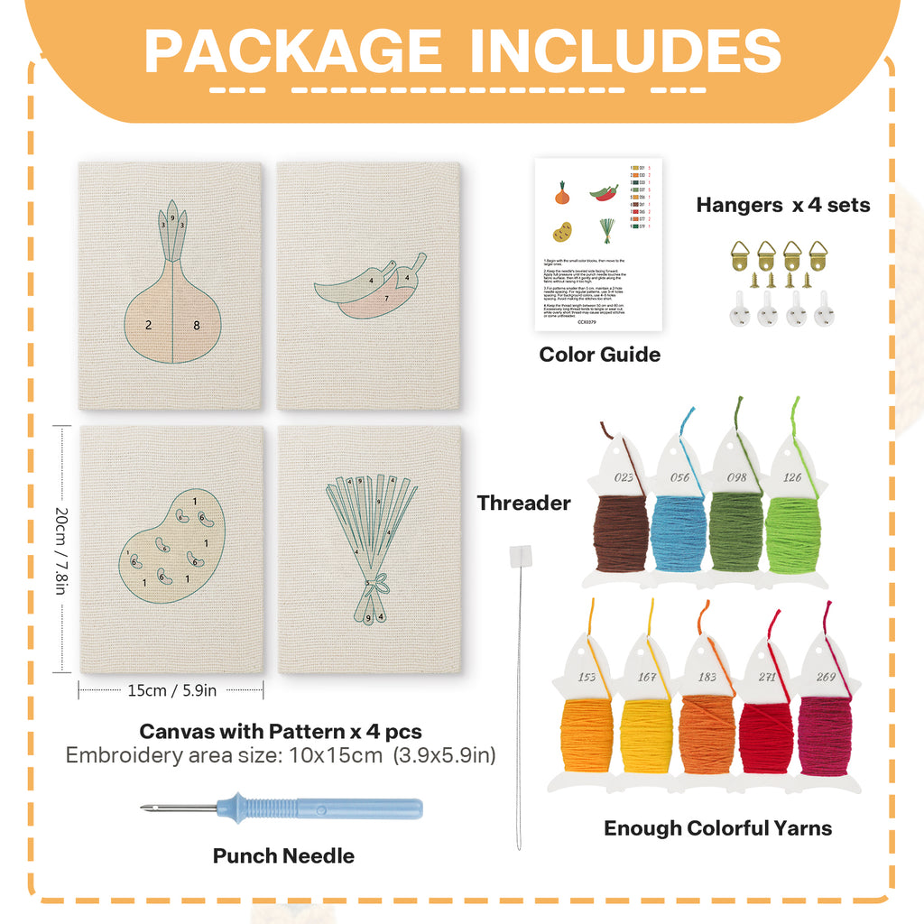 Fruits & Vegetables 21 | Mini Punch Needle Kit