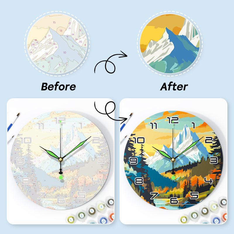 Painting by Numbers Clock – Gorgeous Landscape