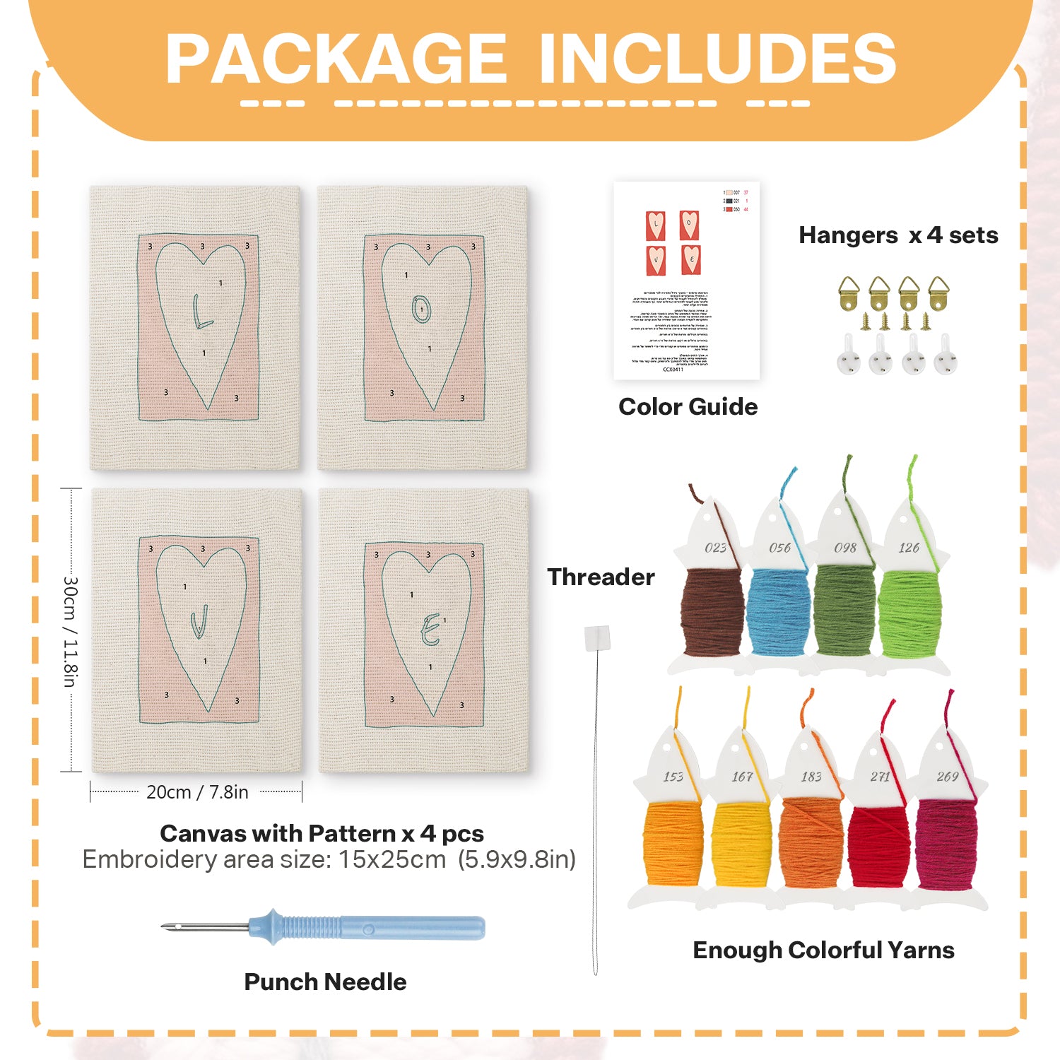 Love & Valentine 1 | Mini Punch Needle Kit